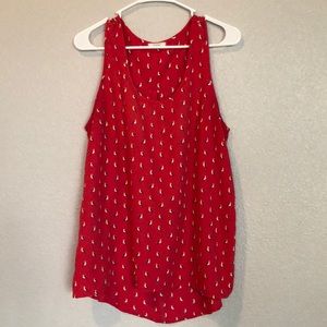 Pleione sleeveless top with cute oriole bird print